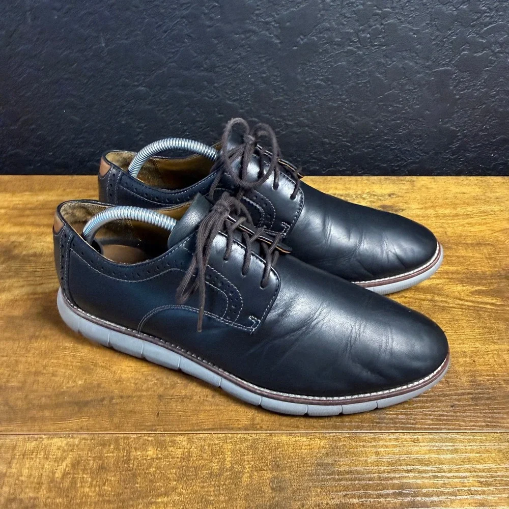 Johnston & Murphy Holden 20-8371 Black Leather Plain Toe Oxford Mens 9.5M